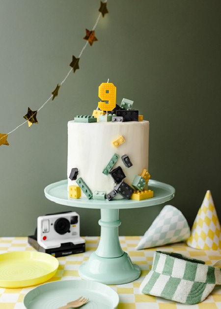 Bougie Chiffre 9 - jaune
