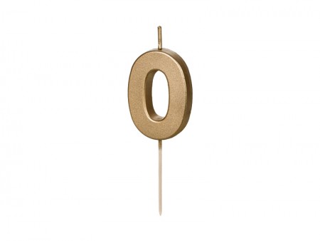 Bougie Chiffre 0 - or