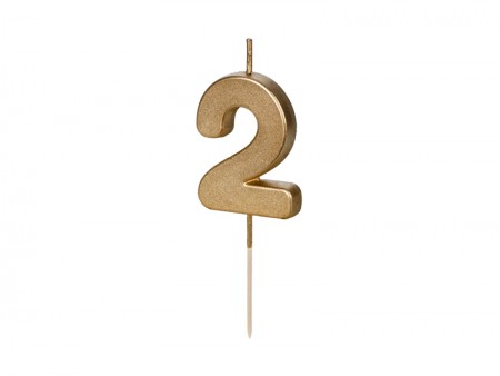 Bougie Chiffre 2 - or