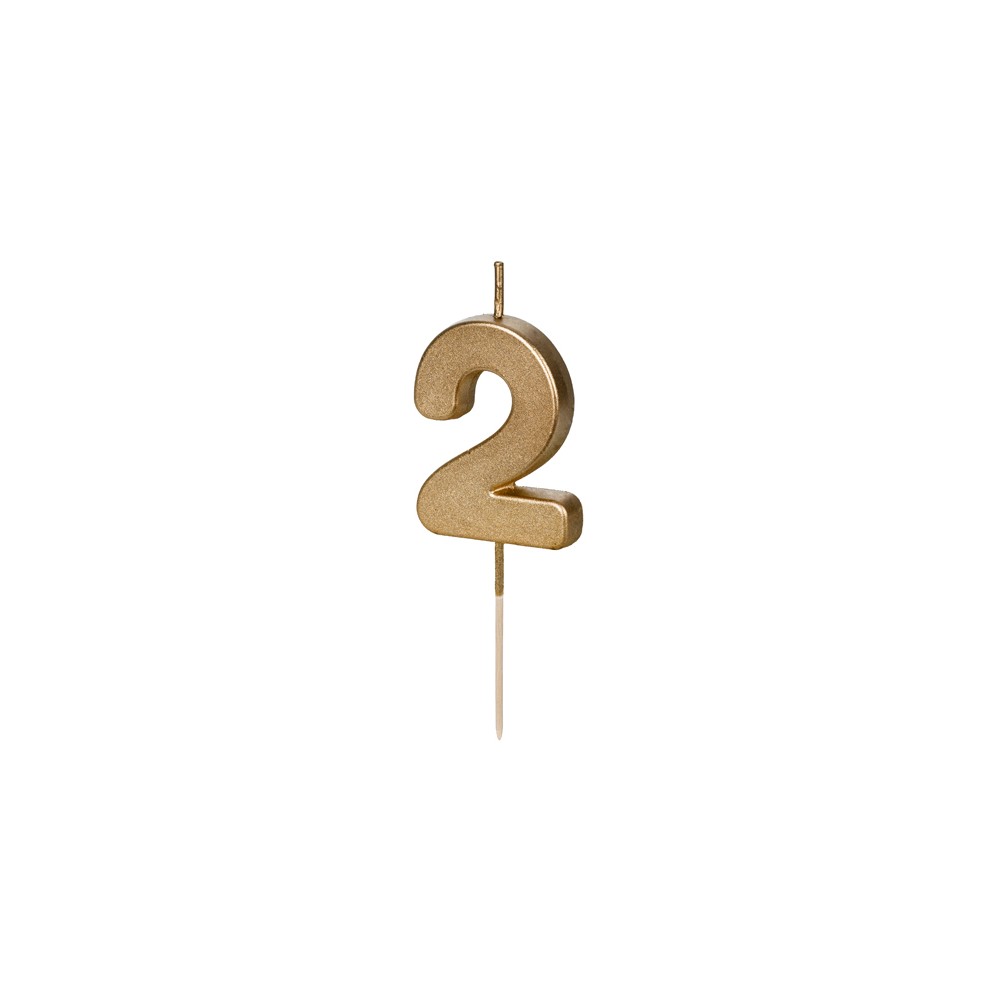 Bougie Chiffre 2 - or