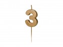 Bougie Chiffre 3 - or