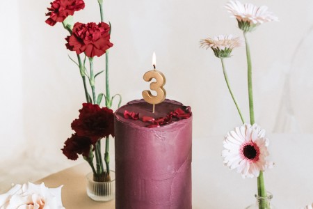 Bougie Chiffre 3 - or