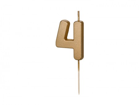 Bougie Chiffre 4 - or