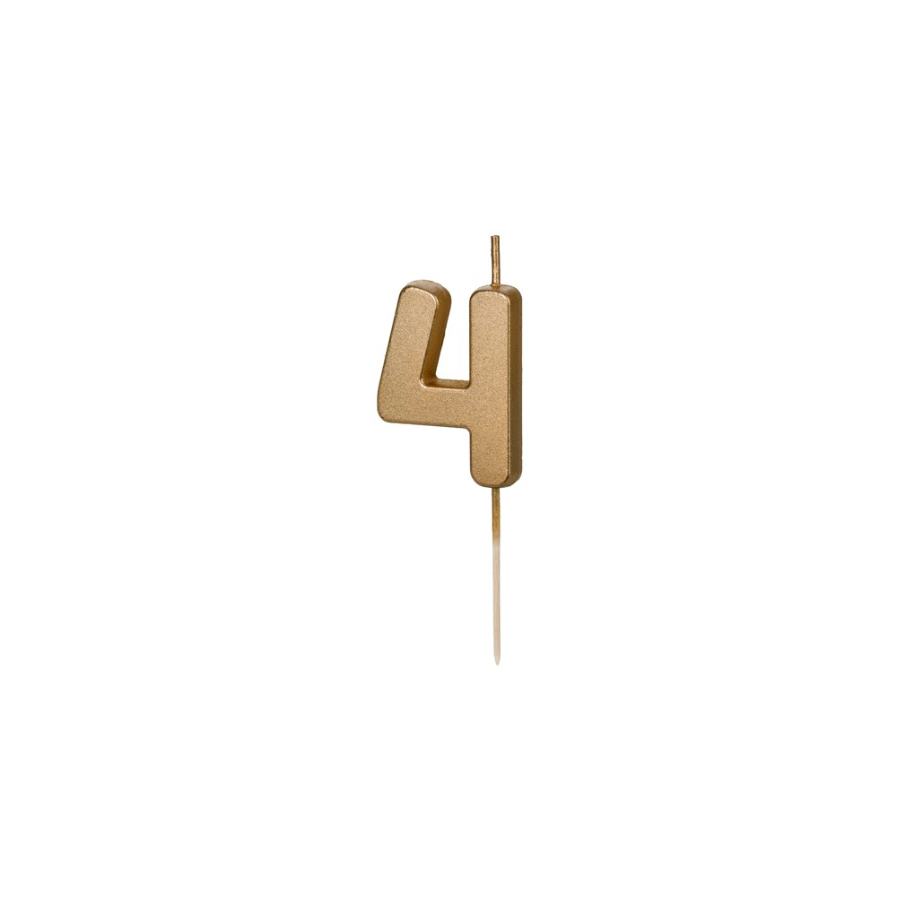 Bougie Chiffre 4 - or