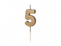 Bougie Chiffre 5 - or