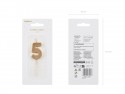 Bougie Chiffre 5 - or