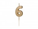 Bougie Chiffre 6 - or