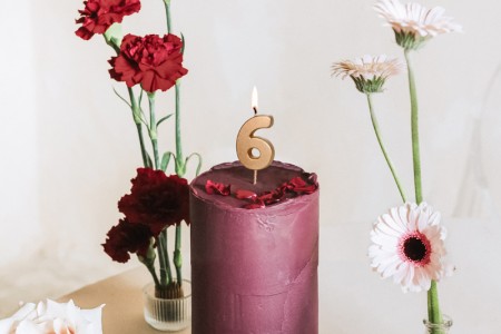 Bougie Chiffre 6 - or