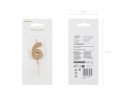 Bougie Chiffre 6 - or