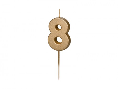 Bougie Chiffre 8 - or