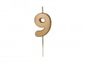 Bougie Chiffre 9 - or