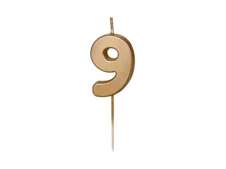 Bougie Chiffre 9 - or