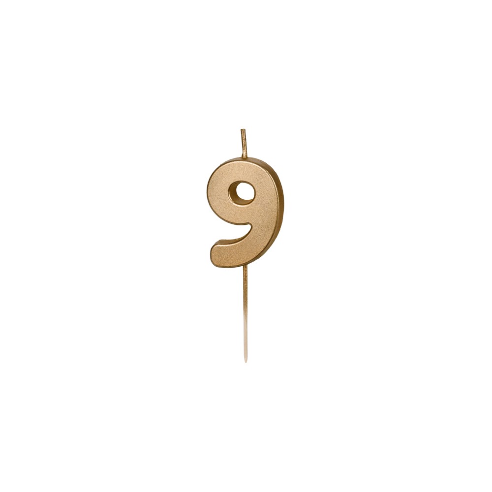 Bougie Chiffre 9 - or