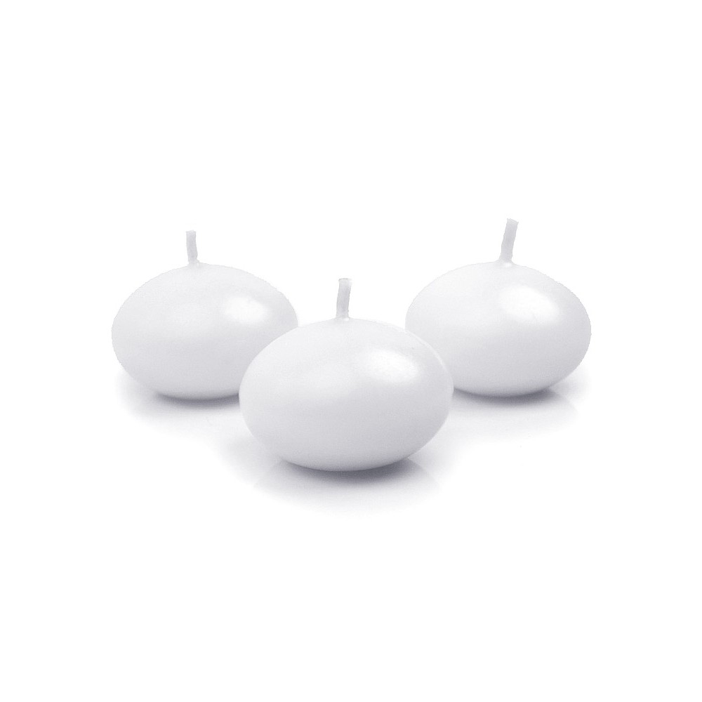 50 rond de bougie flottante - blanc