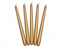10 Bougies coniques métalliques - or