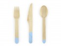 18 couverts en bois bleu