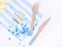 18 couverts en bois bleu