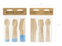 18 couverts en bois bleu