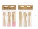 18 Couverts en bois - rose clair