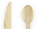 18 couverts en bois cœur rose