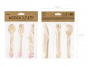 18 couverts en bois cœur rose