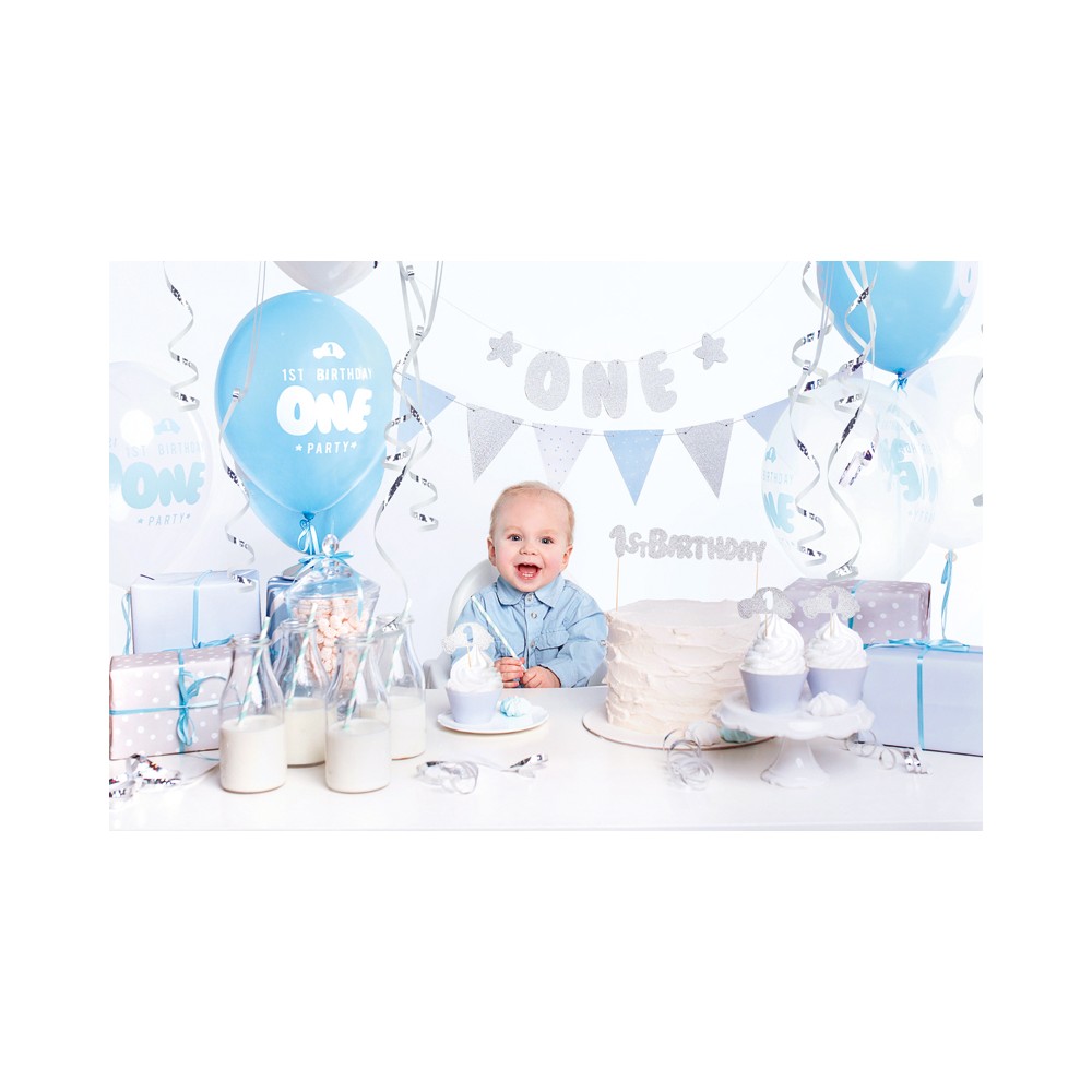 Kit décoration de fête - 1er anniversaire - argent