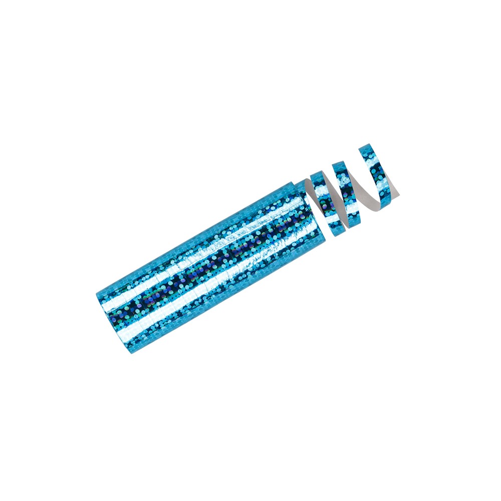 18 Serpentins holographiques - bleu clair