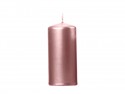 6 Bougie pilier métallique - rose gold - 12 cm