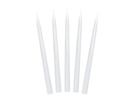 10 Bougie conique mate - blanc