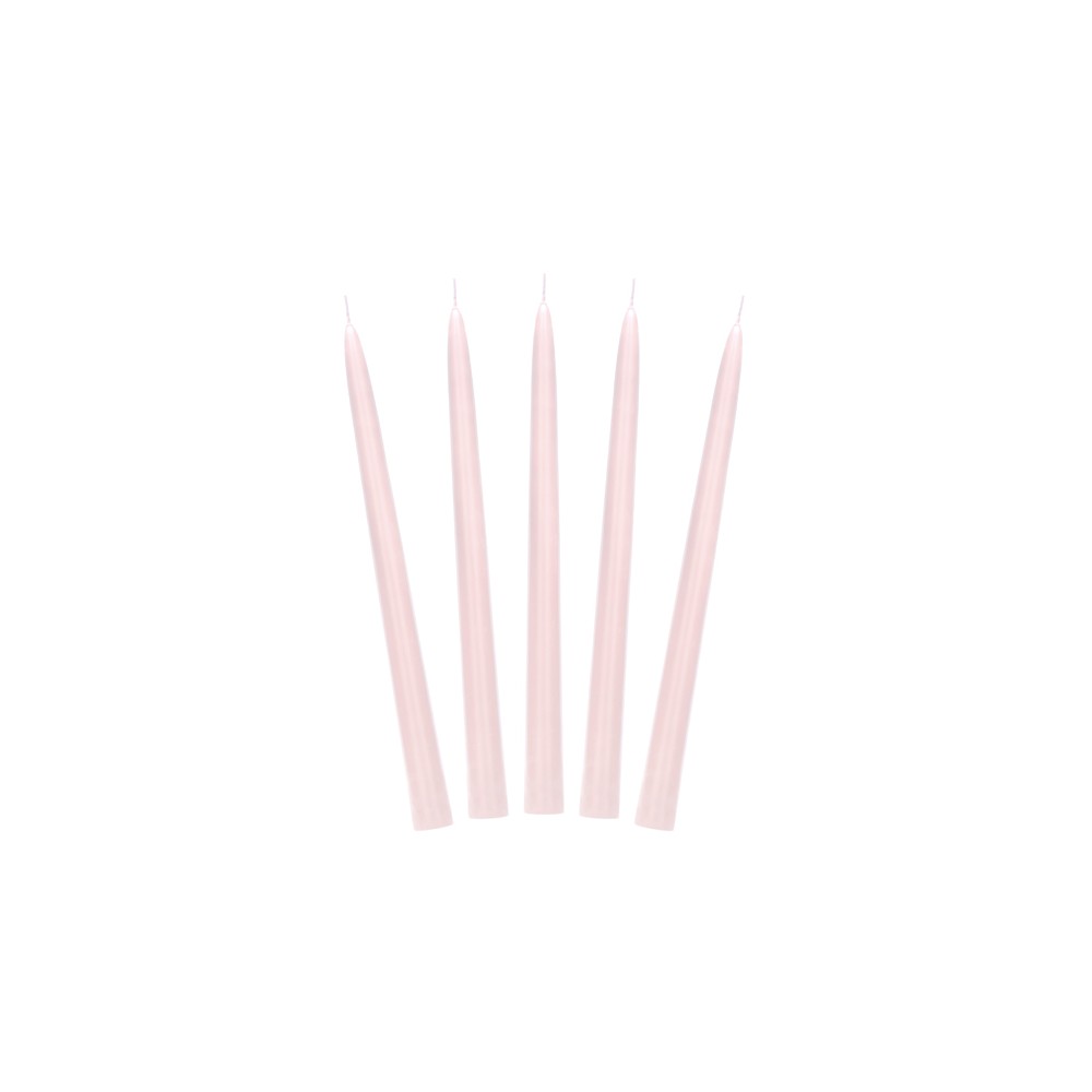 10 Bougie cierge mat - vieux rose - 24cm