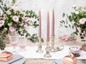 10 bougies cierge rose gold - 24 cm