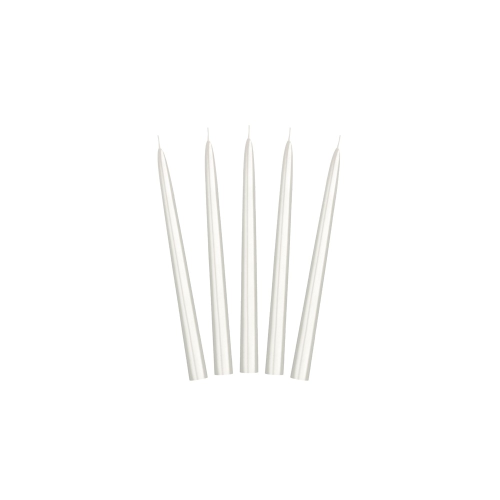 10 Bougies coniques métalliques - perle