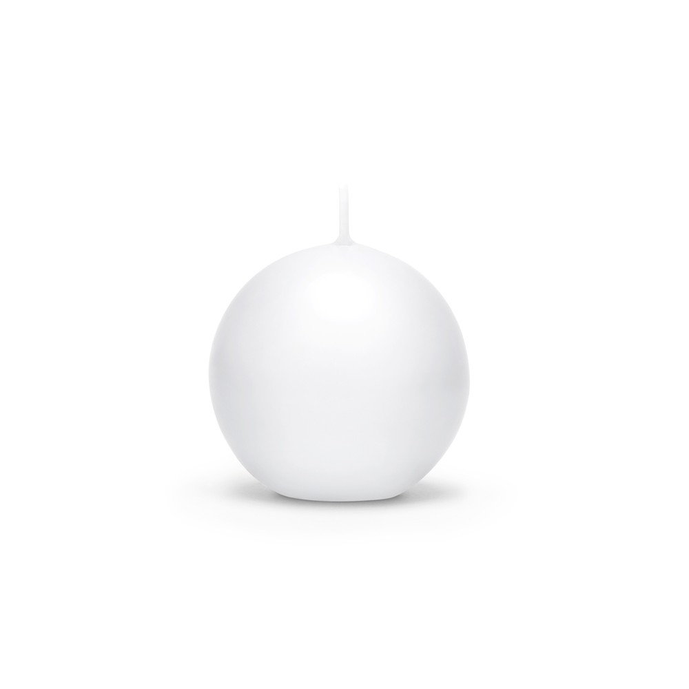10 Bougie Sphère - mate - blanche - 6cm