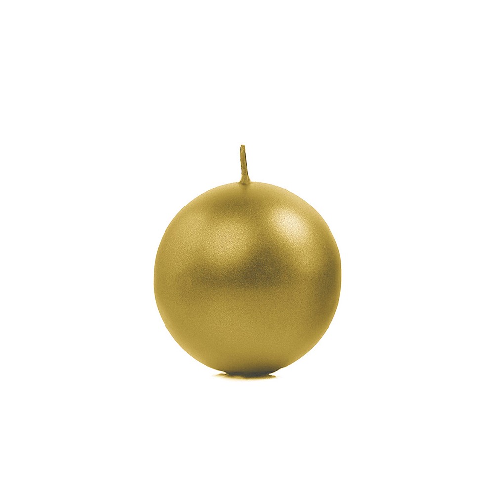 10 Bougie Sphère métallique - or - 6cm