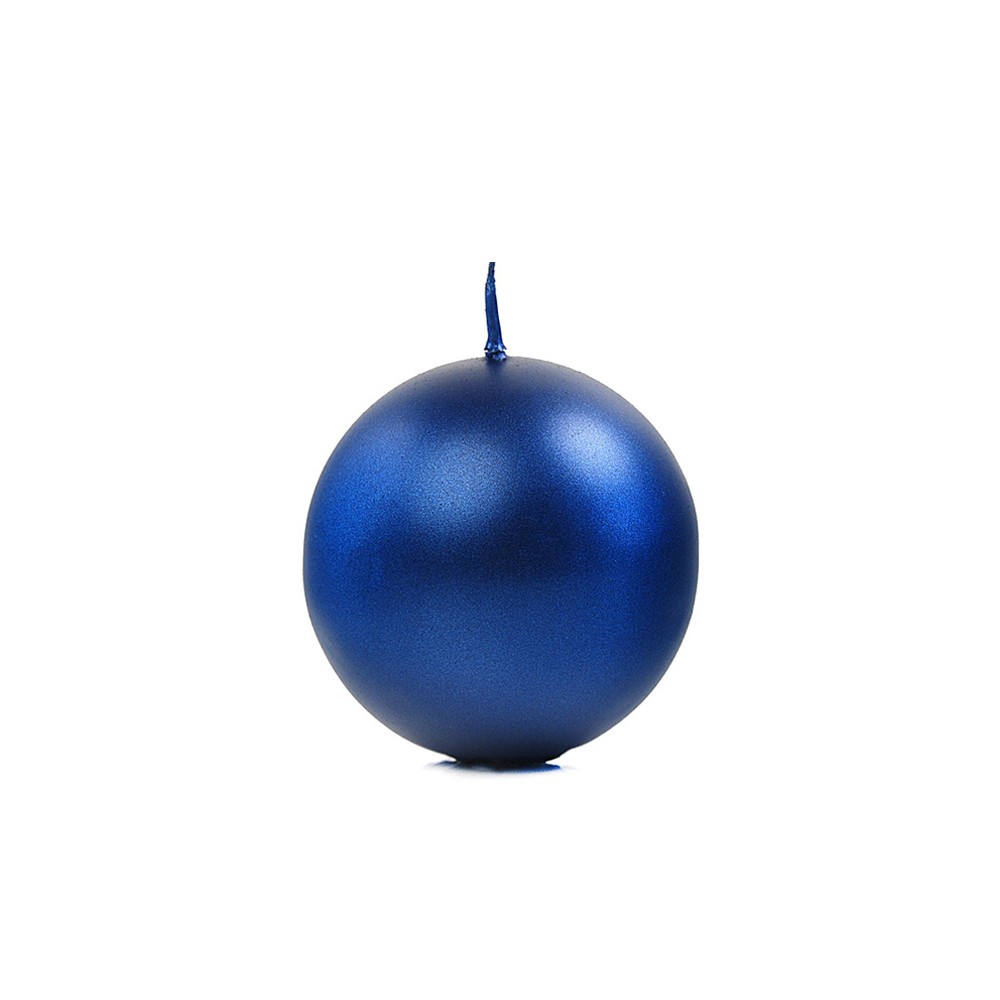 10 Bougie Sphère métallique - bleu marine - 6cm