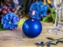 10 Bougie Sphère métallique - bleu marine - 6cm
