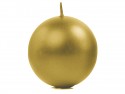 6 Bougie Sphère métallique - or - 8cm