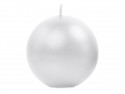 6 Bougie Sphère métallique - perle - 8cm