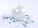 6 Bougie Sphère métallique - perle - 8cm