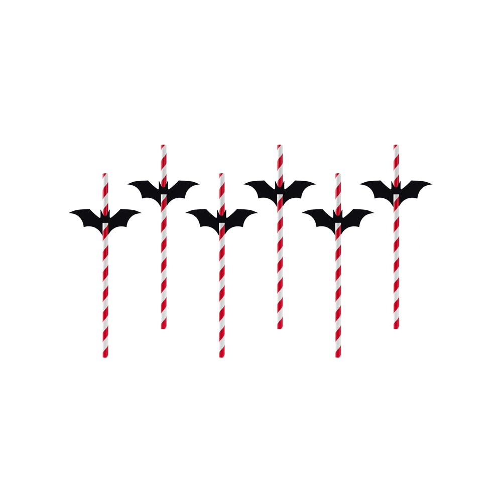6 Pailles Chauve -souris - 19 -5cm