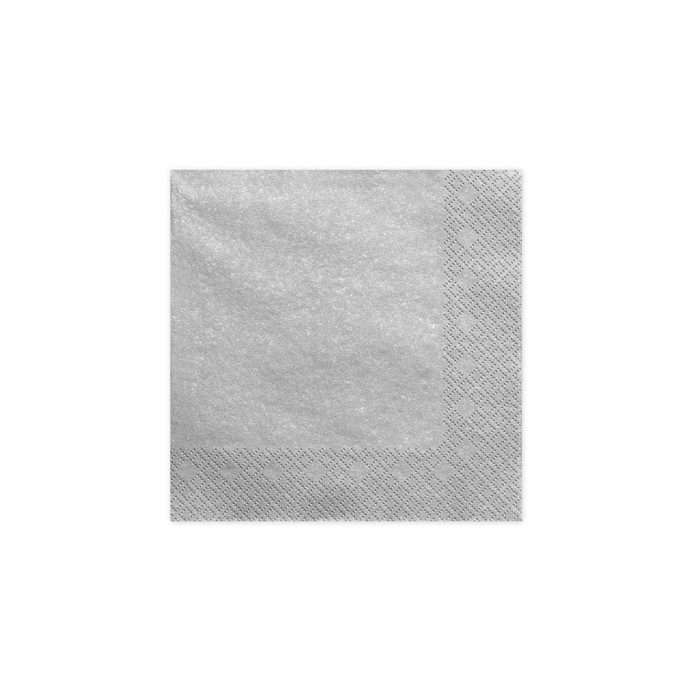 20 Serviettes - argent métallisé