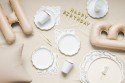 12 Serviettes arabesques ors - blanches