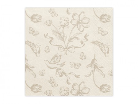 12 Serviettes Fleurs