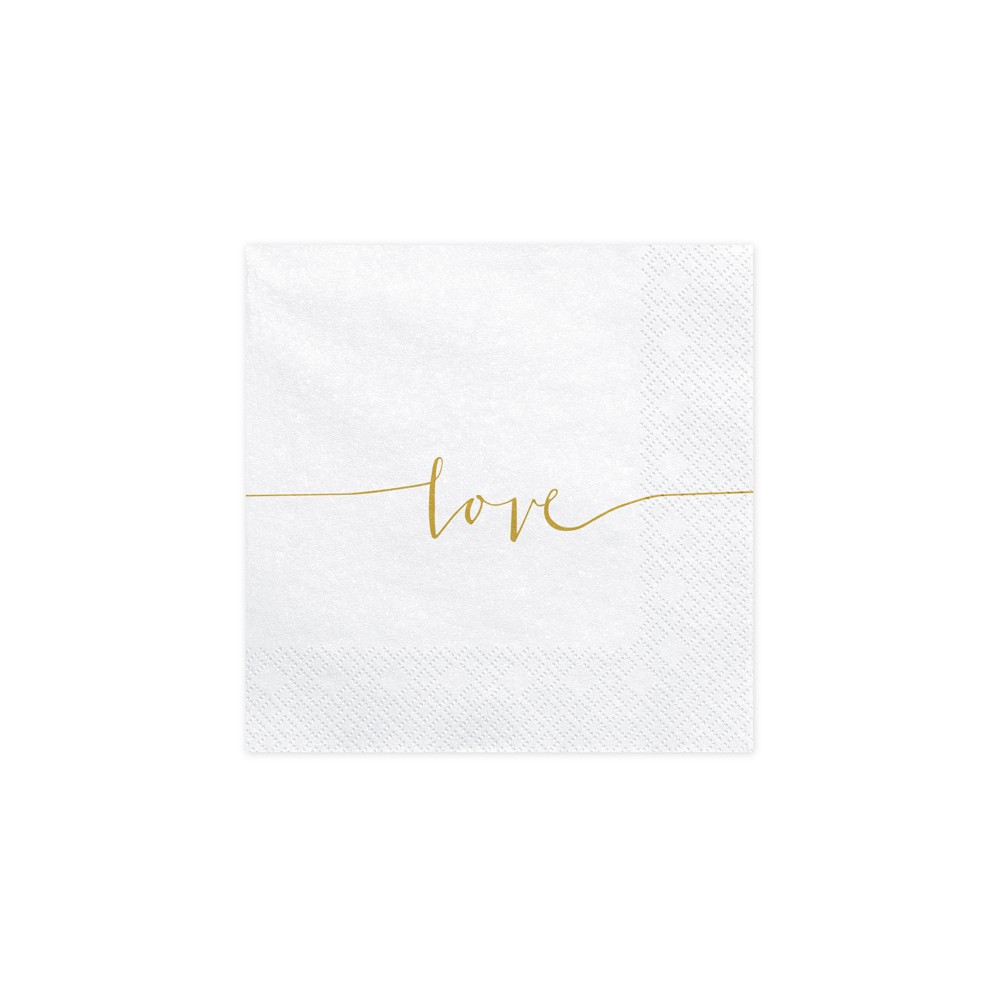 20 Serviettes Amour - or
