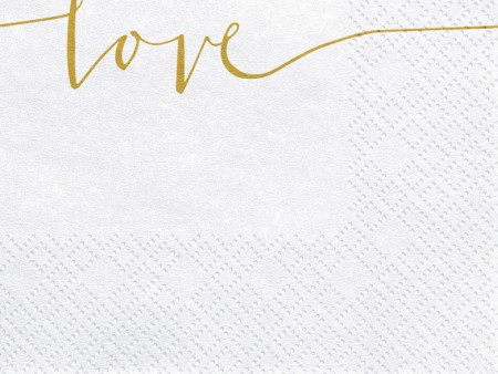20 Serviettes Amour - or