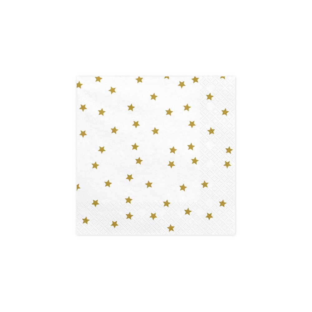 20 Serviettes de table Etoiles - or