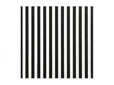 20 Serviette à rayures noir