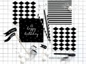 20 Serviette à rayures noir
