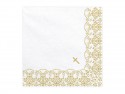 20 Serviettes de communion avec ornement - 33x33cm - or