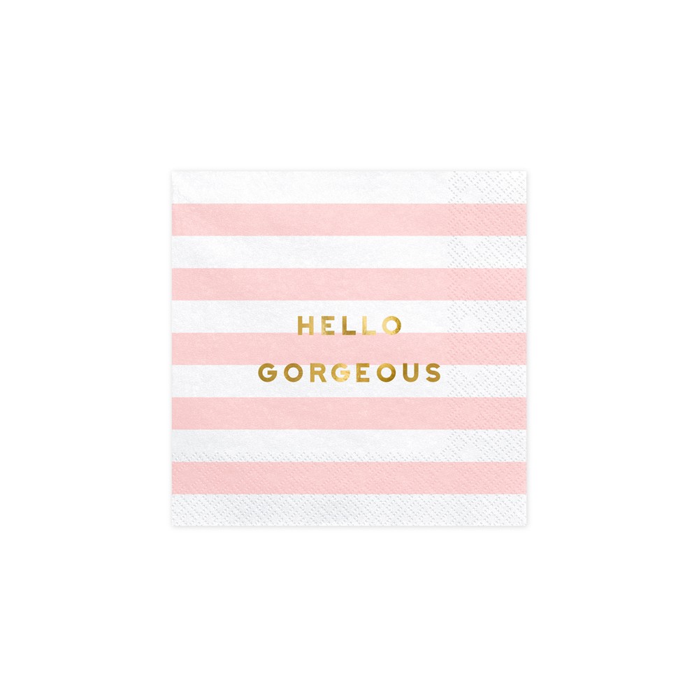 20 Serviettes de table Yummy - Hello Gorgeous - rose clair